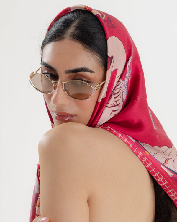 Bond Girl Scarf -Lip Red