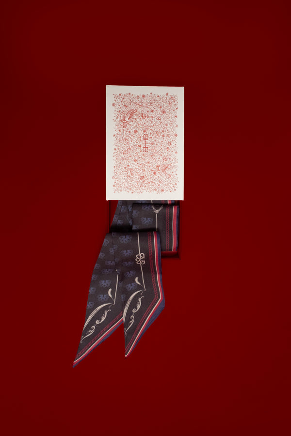 Emblem Wash Twilly - Black