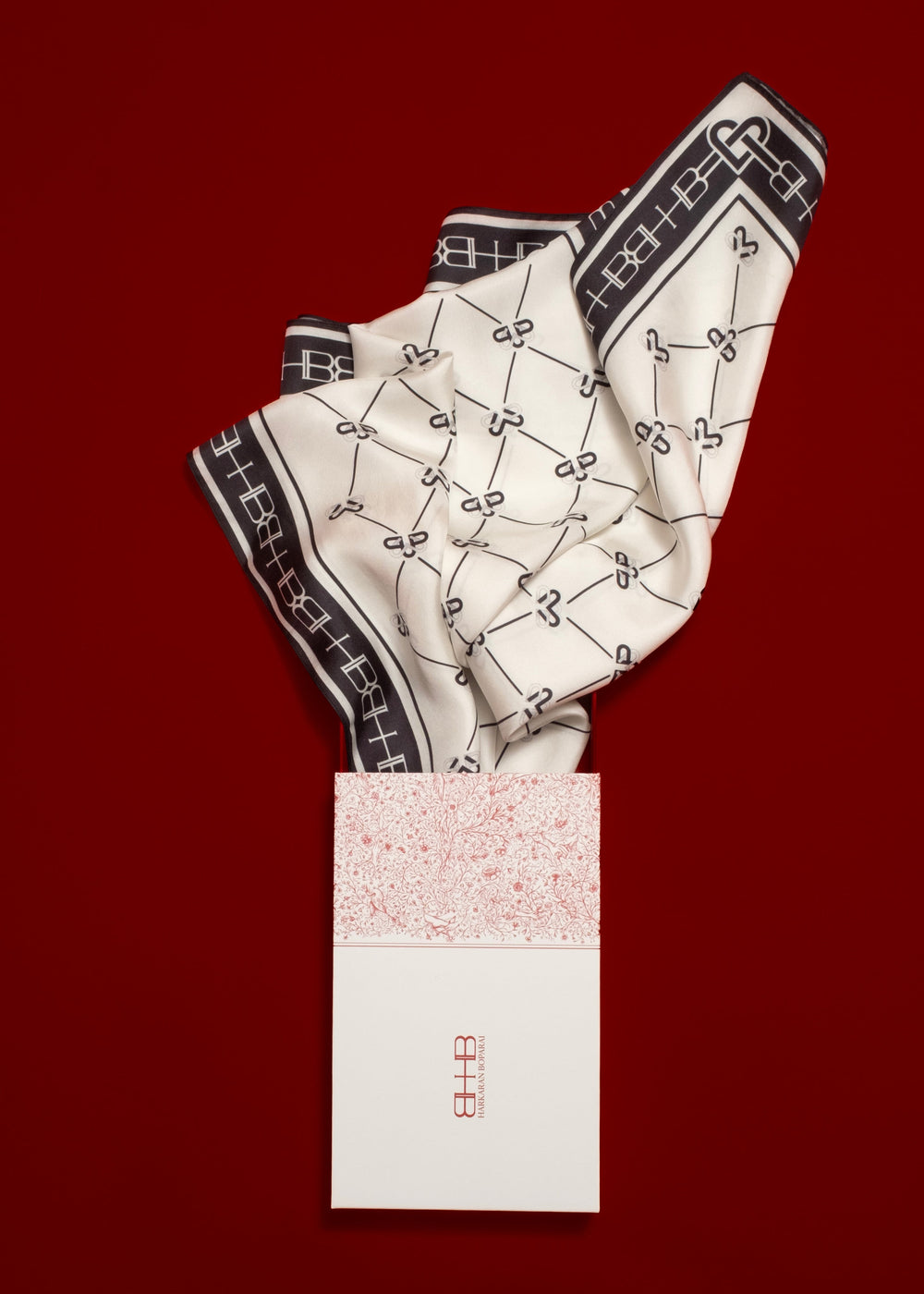 Emblem Wash Scarf White