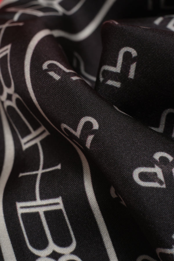 Emblem Wash Scarf Black