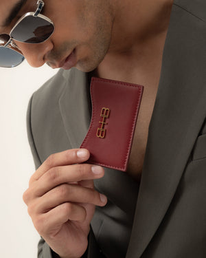 Concave Card Holder - Lip Red