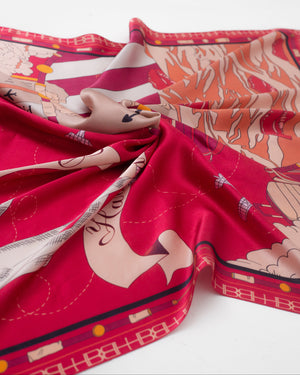 Bond Girl Scarf -Lip Red