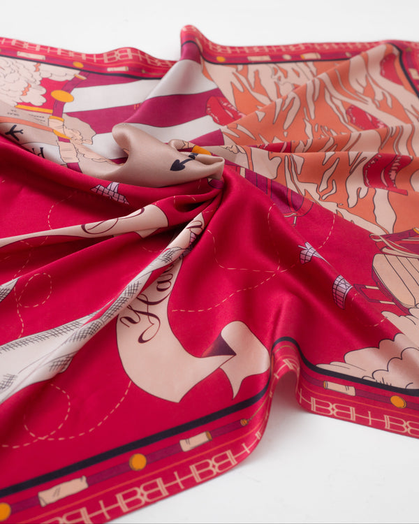 Bond Girl Scarf -Lip Red